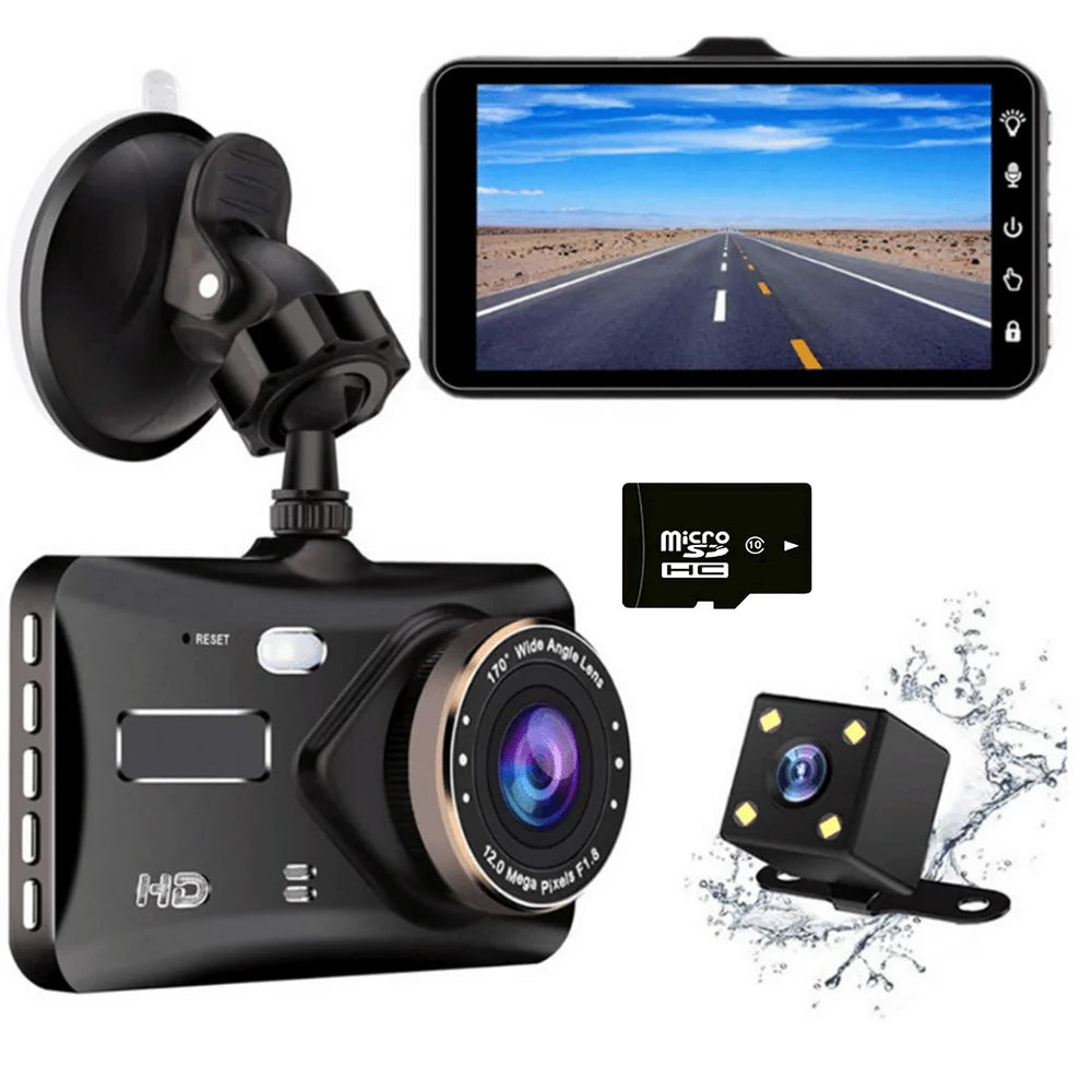 Dashcam 1080P - Double caméra, vision nocturne et G-sensor